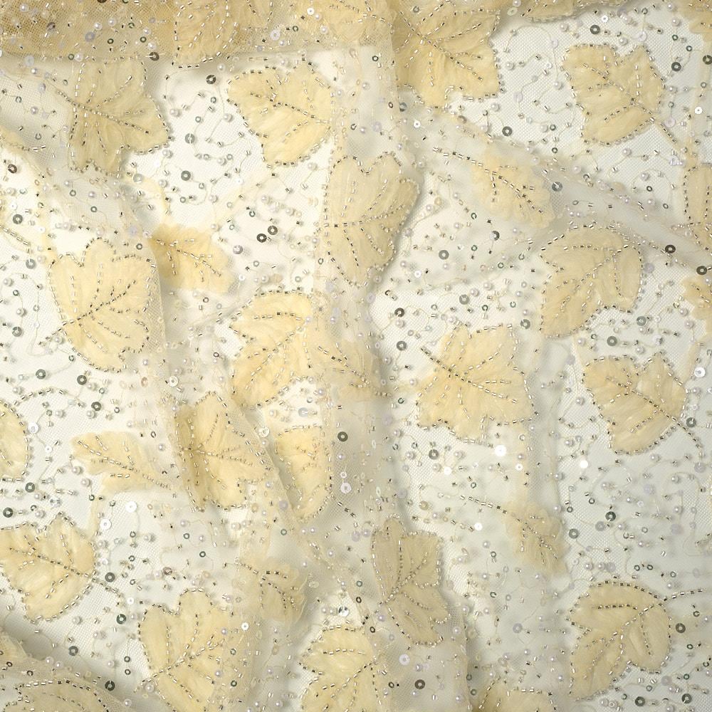 Tül Lase İşleme Yaprak Kumaş 284