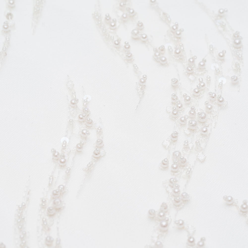 Tül Üzeri Boncuk İşleme Kumaş