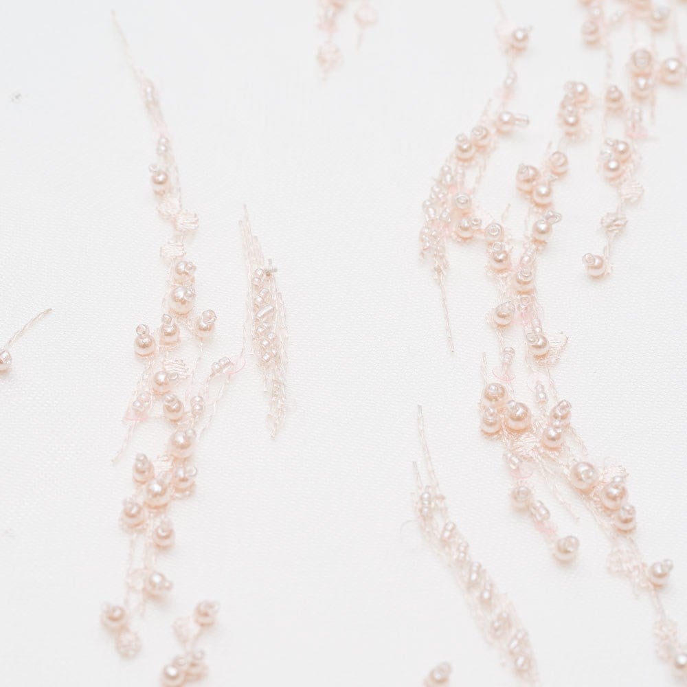 Tül Üzeri Boncuk İşleme Kumaş