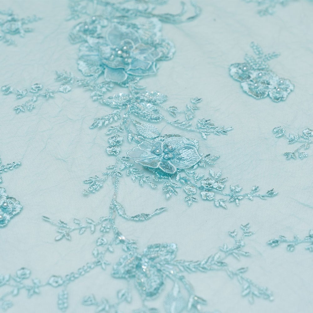 Tül Üzeri Boncuk İşleme Kumaş