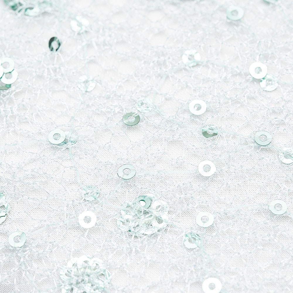 Tül Üzeri Örümcek Payet Kumaş