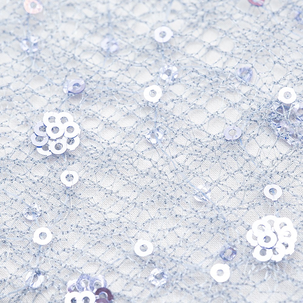 Tül Üzeri Örümcek Payet Kumaş