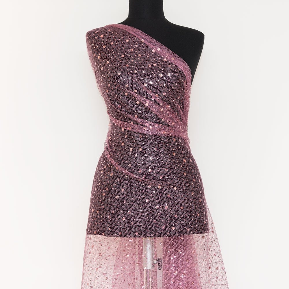 Tül Üzeri Örümcek Payet Kumaş