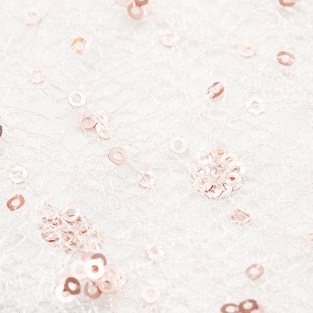 Tül Üzeri Örümcek Payet Kumaş