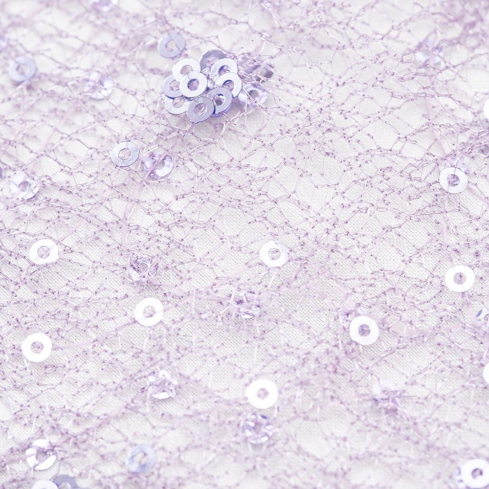 Tül Üzeri Örümcek Payet Kumaş