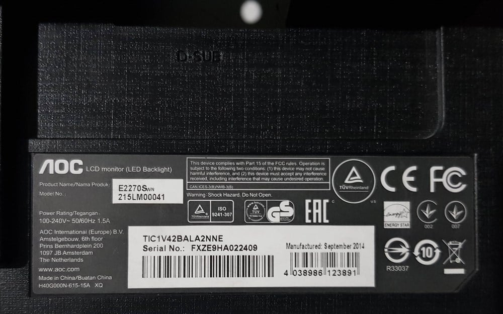 AOC E2270SWN 215LM00041 21.5 inç MONİTÖRÜN VGA GÖRÜNTÜ KARTI ANAKART 715G6851-M01-000-004C