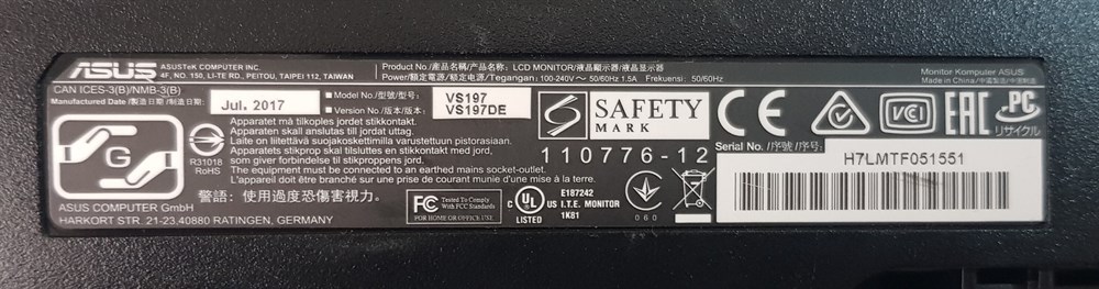 ASUS VS197 VS197DE 18.5 inç LED MONİTÖRÜN VGA GÖRÜNTÜ KARTI GRAFİK KARTI ANAKART MAİN BOARD 715G6912-M02-003-004L