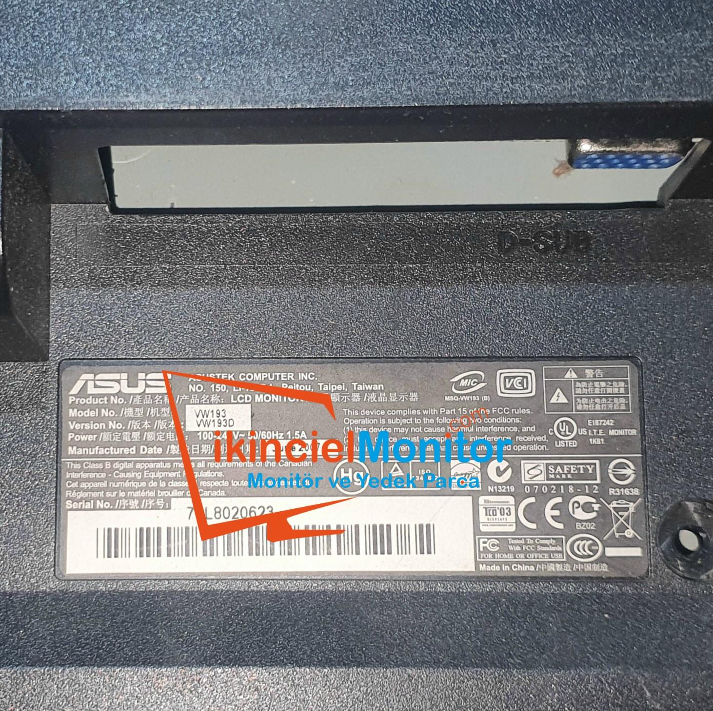 715G2078-2-M ASUS VW193 Monitör Ana Kart