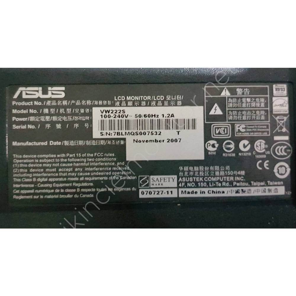 ASUS VW222S 22 inç MONİTÖRÜN POWER BESLEME KARTI MAIN BOARD GÜÇ KARTI 4H.09C02.A01 TU08Q52B