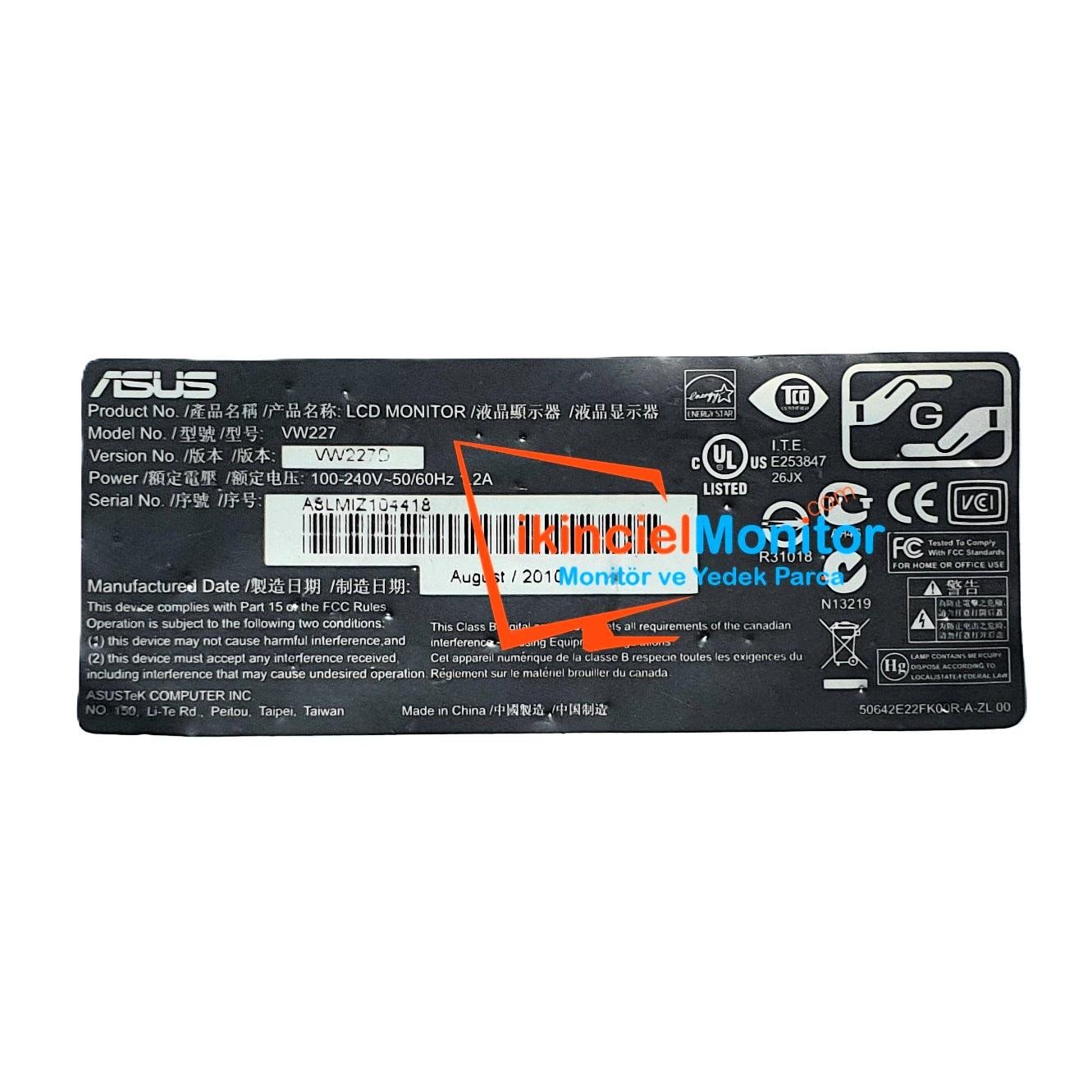 ILIF-242 Asus VW227D Monitör Anakart | ÇetinNet Bilişim