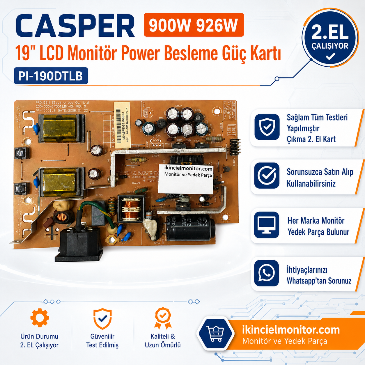 PI-190DTLB Casper 900W 19 inç Monitör Besleme Güç Kartı