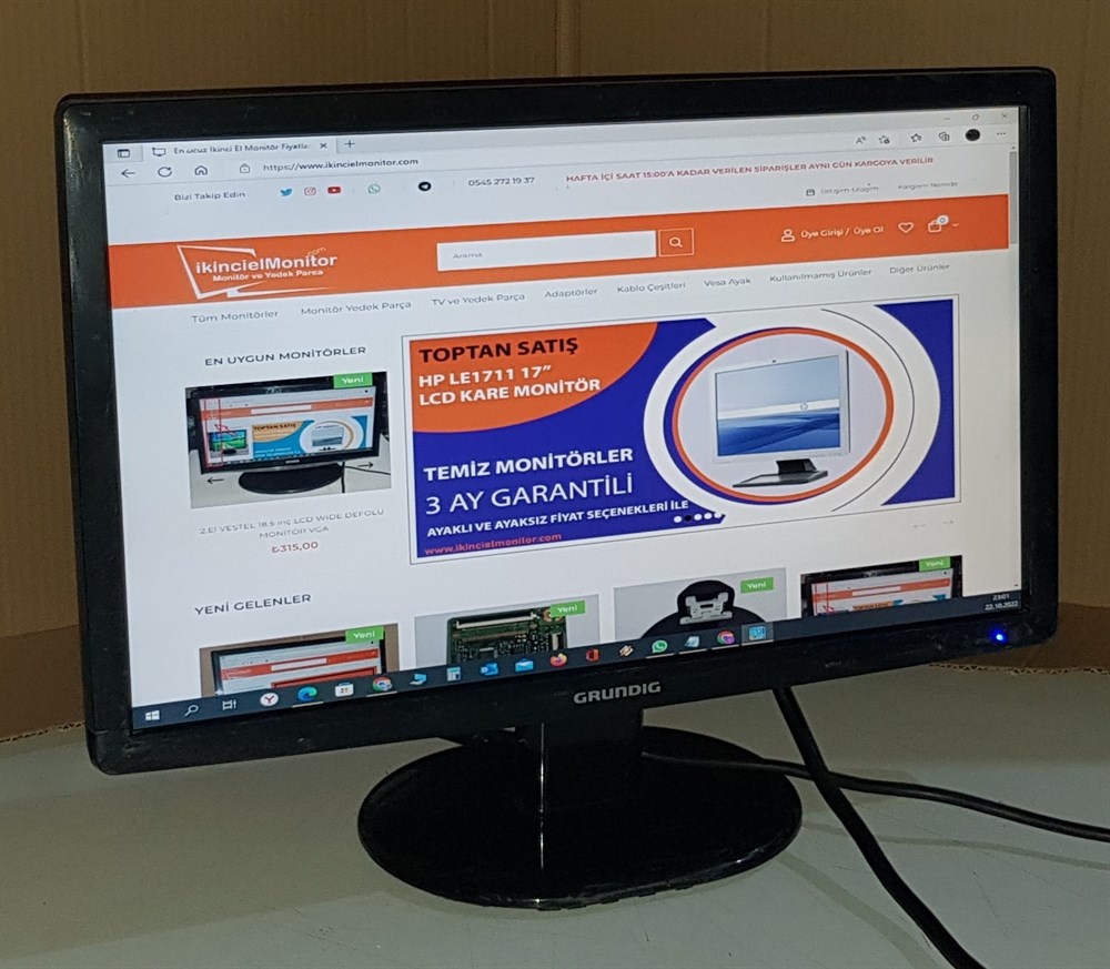 CREAGRUNDİG GR-18.5 inç WM1 LCD WİDE GENİŞ EKRAN MONİTÖR VGA2.EL Temiz Monitör2.EL GRUNDİG GR-18.5 inç WM1 LCD WİDE GENİŞ EKRAN MONİTÖR