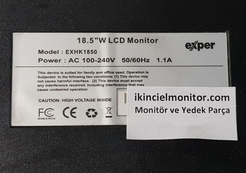 EXPER EXHK1850 18.5 inç LCD MONİTÖR VGA GÖRÜNTÜ KARTI ANAKART ERP:6003080047 988 2525L V1.8