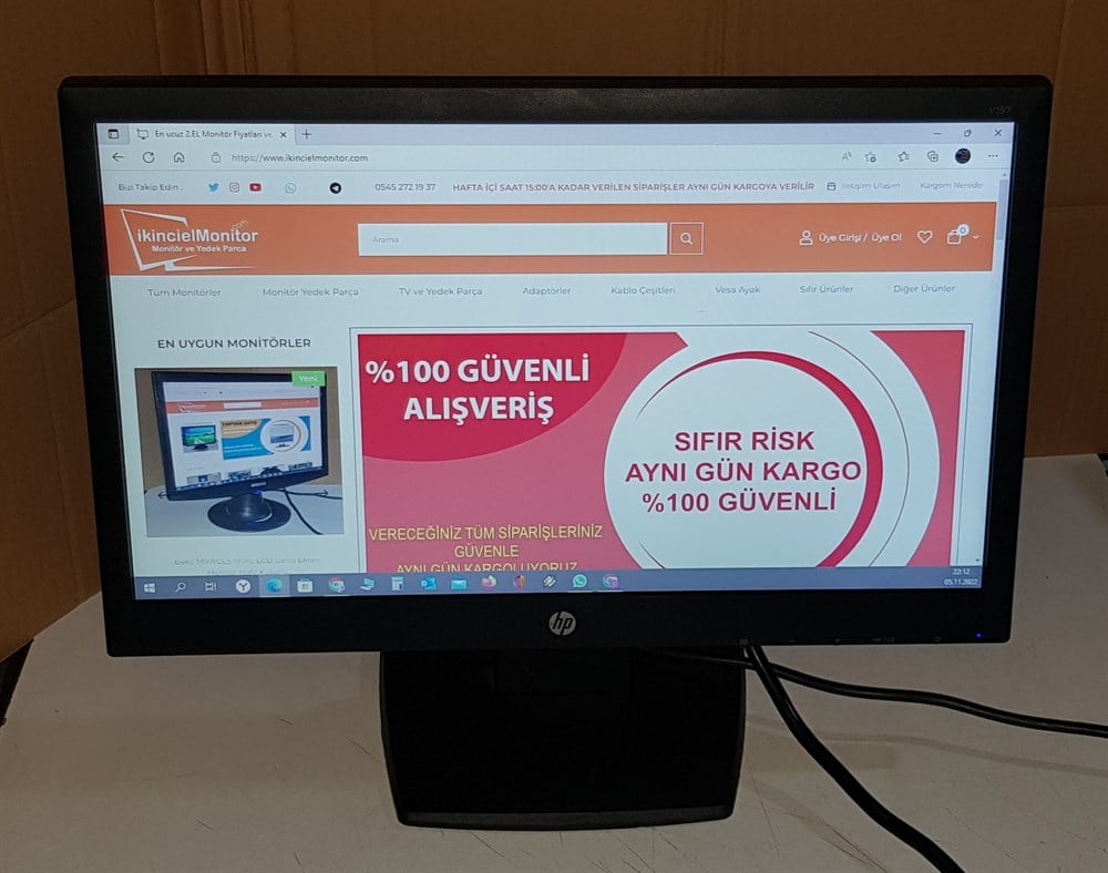 HP Hewlett-PackardHP V197 V5J61AA 18.5 inç VGA DVI LED MONİTÖRAz Defolu Monitör2.El HP V197 V5J61AA 18.5 inç VGA DVI LED MONİTÖR