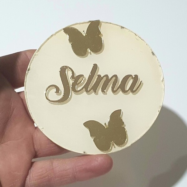 Kelebek Figürlü Şeffaf Pleksi Hediyelik Bebek Magnet