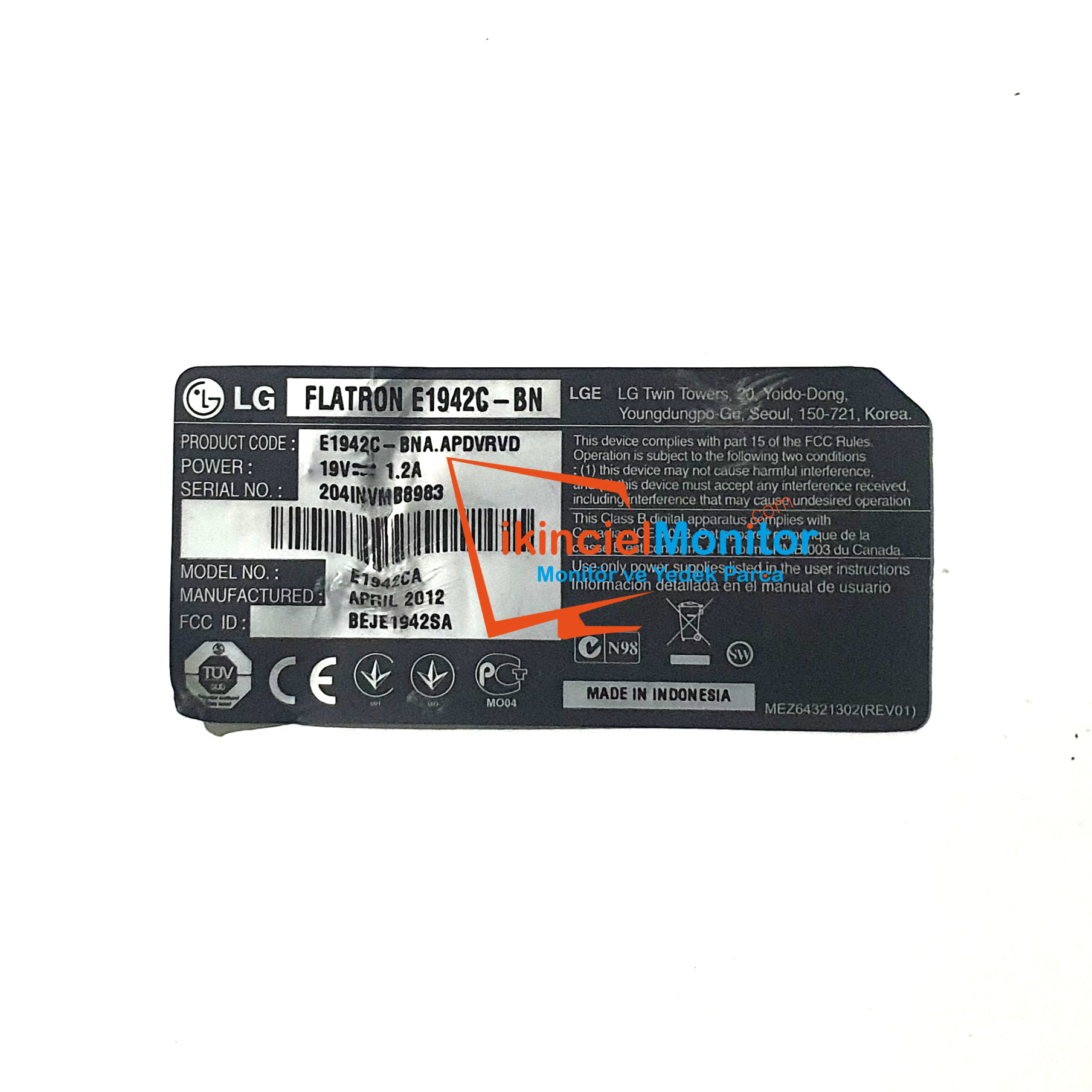 LGM-016 LG E1942C-BN Monitör Anakart Mainboard