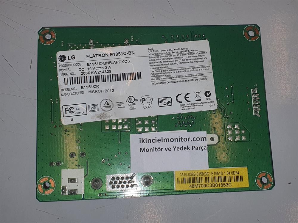 LG Life's GoodLG E1951C Monitör Anakart 0171 2271 4383VGA Ekran AnakartLG E1951CR Vga Anakart 0171-2271-4383