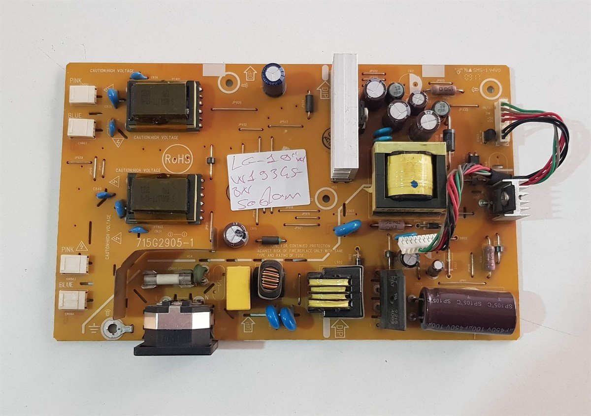 LG W1934S-BN 19 İNÇ MONİTÖR POWER BESLEME KARTI, MAİN BOARD, GÜÇ KARTI PSU 715G2905-1, SMS-1