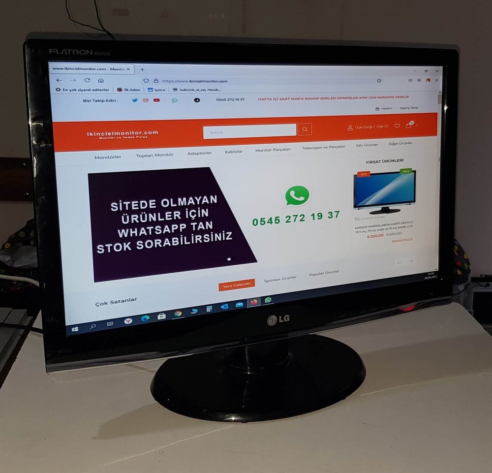 LG W2253S-PF 21.5 inch LCD WİDE GENİŞ EKRAN MONİTOR ÇOK AZ DEFOLU 1920 X1080 VGA