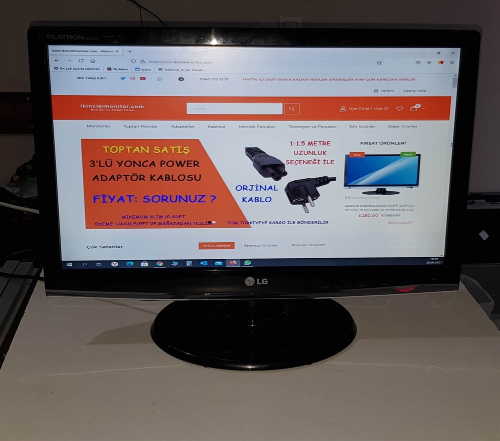 LG W2253S-PF 21.5 inch LCD WİDE GENİŞ EKRAN MONİTOR ÇOK AZ DEFOLU 1920 X1080 VGA