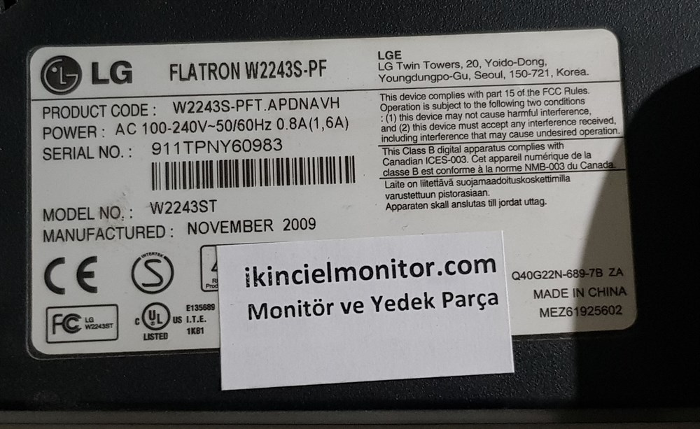 LGLG FLATRON W2243S-PF LCD MONİTÖR POWER BESLEME KARTI 715G3447-2 W2243STPower Besleme KartıLG FLATRON W2243S-PF LCD MONİTÖR POWER BESLEME KARTI 715G3447-2 W2243ST
