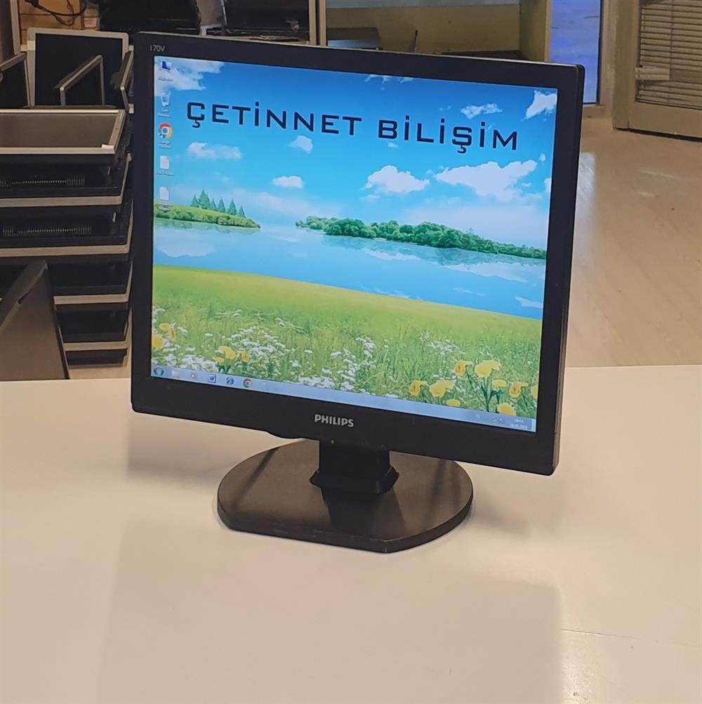 PHİLİPSPHİLİPS 170V 17 inç LCD Kare Monitör2.EL Temiz Monitör2.El PHİLİPS 170V 17 inç LCD Kare Güvenlik Kamera Monitörü