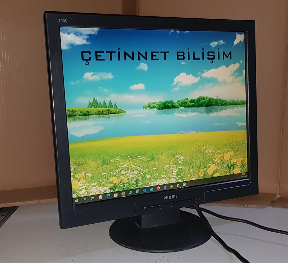 PHİLİPSPHİLİPS 190S 19 inç Lcd Kare Monitör Vga Dvı GirişliKamera Monitörleri2.El Temiz PHİLİPS 190S8 19 inç Lcd Kare Monitör VGA DVI