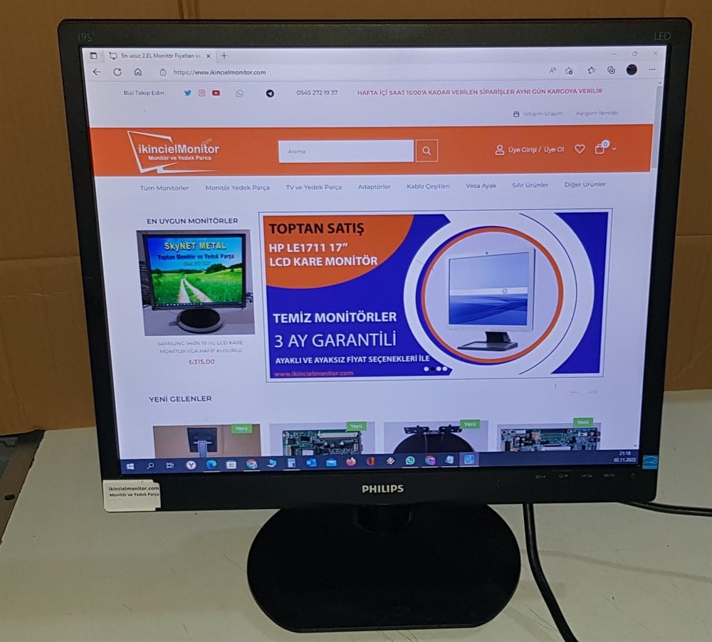 PHİLİPSPHİLİPS 19S4L 19 inç Led Kare Monitör2.EL Temiz MonitörPHİLİPS 19S4L 19 inç Led Kare Monitör Vga 1280x1024