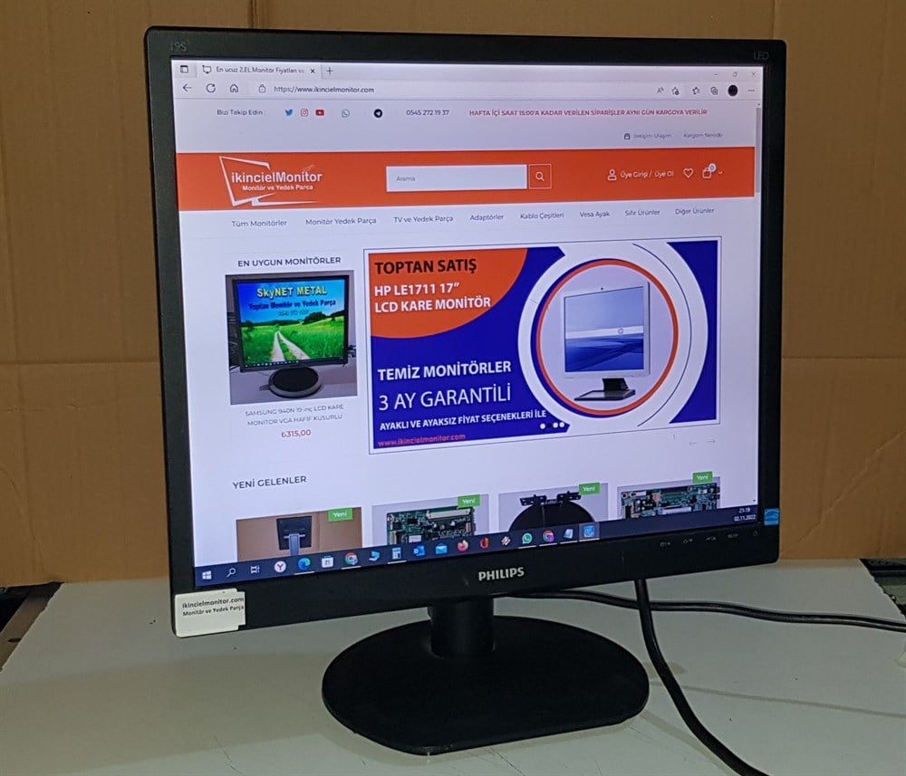 PHİLİPSPHİLİPS 19S4L 19 inç Led Kare Monitör2.EL Temiz MonitörPHİLİPS 19S4L 19 inç Led Kare Monitör Vga 1280x1024