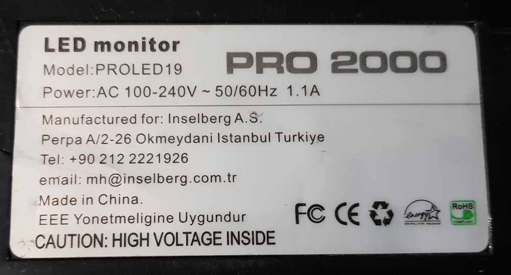 PRO 2000 PROLED19 LED MONİTÖRÜN POWER BESLEME KARTI GÜÇ KARTI P633