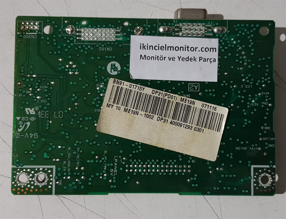 SAMSUNG 931NWPLUS 19 inç LCD MONİTÖR VGA GÖRÜNTÜ KARTI ANAKART BN41-00816A BN91-01715Y