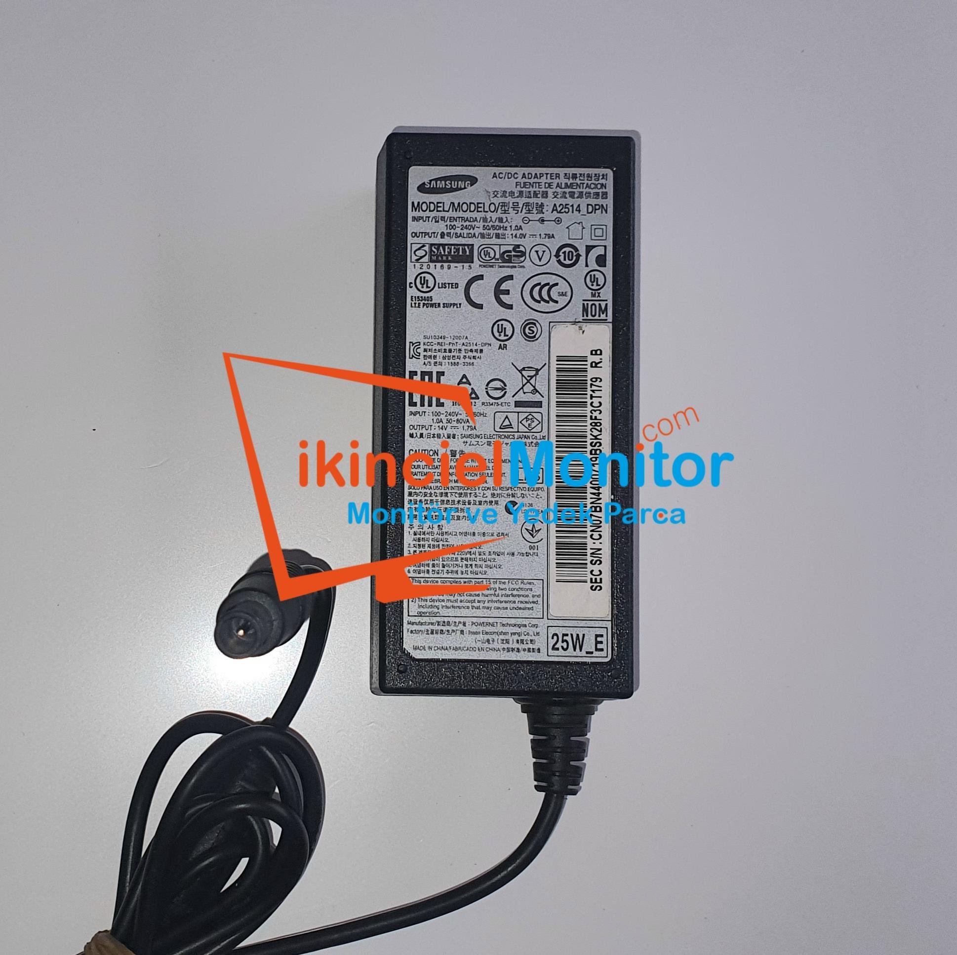 SAMSUNG Monitör Adaptörü Yüzde 100 Orijinal 14 Volt İğne Uçlu