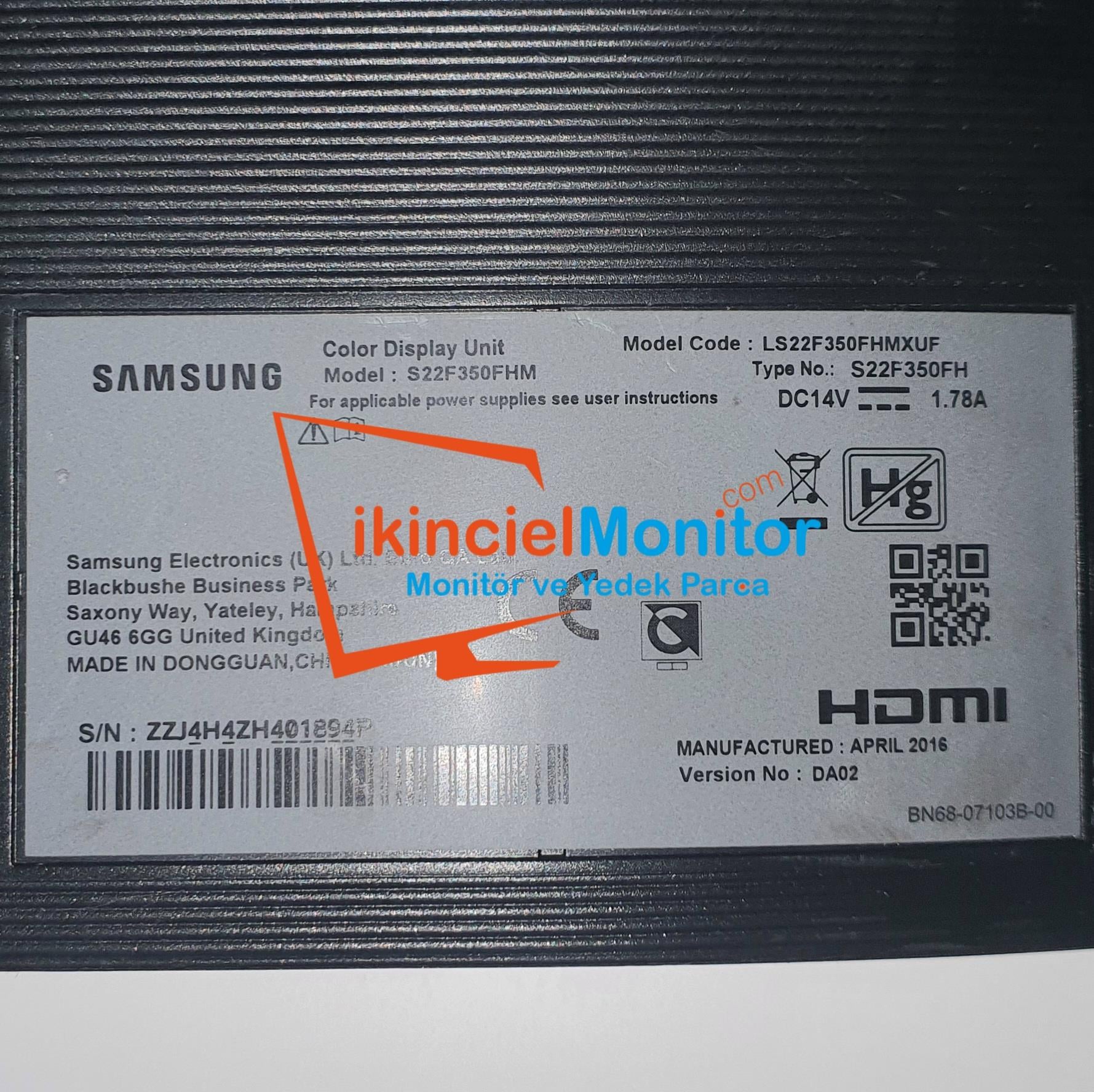 BN41-02503 SAMSUNG S22F350FHM Monitör Anakartı