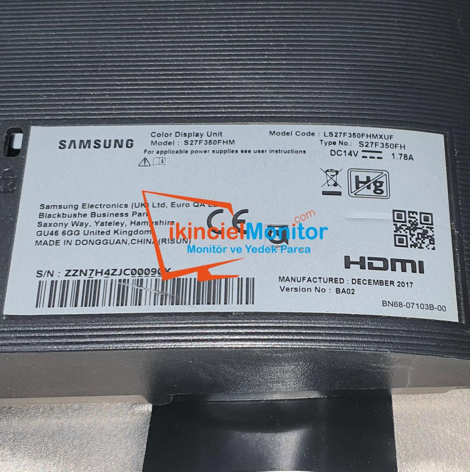 BN41-02503B SAMSUNG S27F350FHM 27