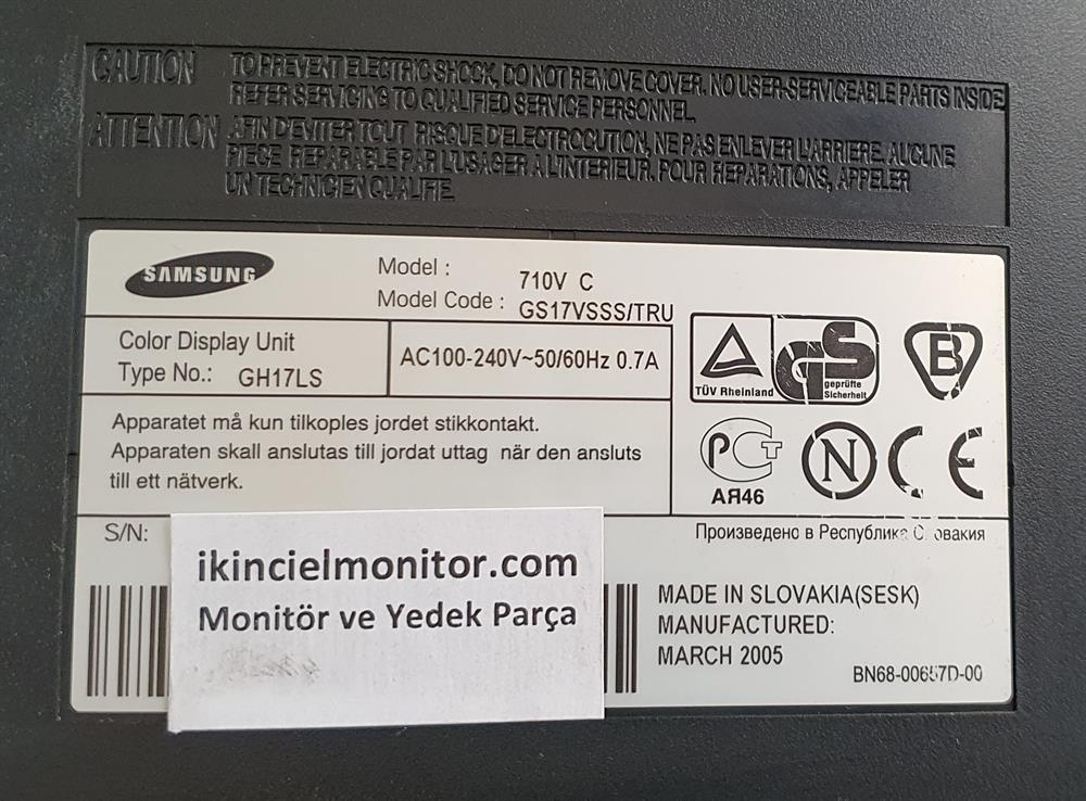SAMSUNGSAMSUNG 710V LCD Monitör Besleme KartıMonitör Yedek ParçaSamsung 710V Monitör Besleme Güç Kartı BN44-00082B