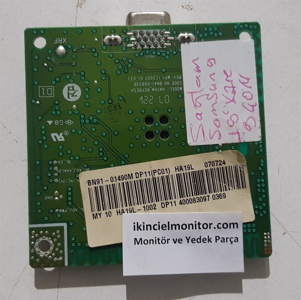 SAMSUNGSAMSUNG 940N MONİTÖR YEDEK PARÇA ANAKARTI MAİN BOARD BN91-01490M HA19L-1002 BN41-0083BVGA Ekran AnakartSAMSUNG 940N MONİTÖR YEDEK PARÇA ANAKARTI MAİN BOARD BN91-01490M HA19L-1002 BN41-0083B | ikincielmonitor.com