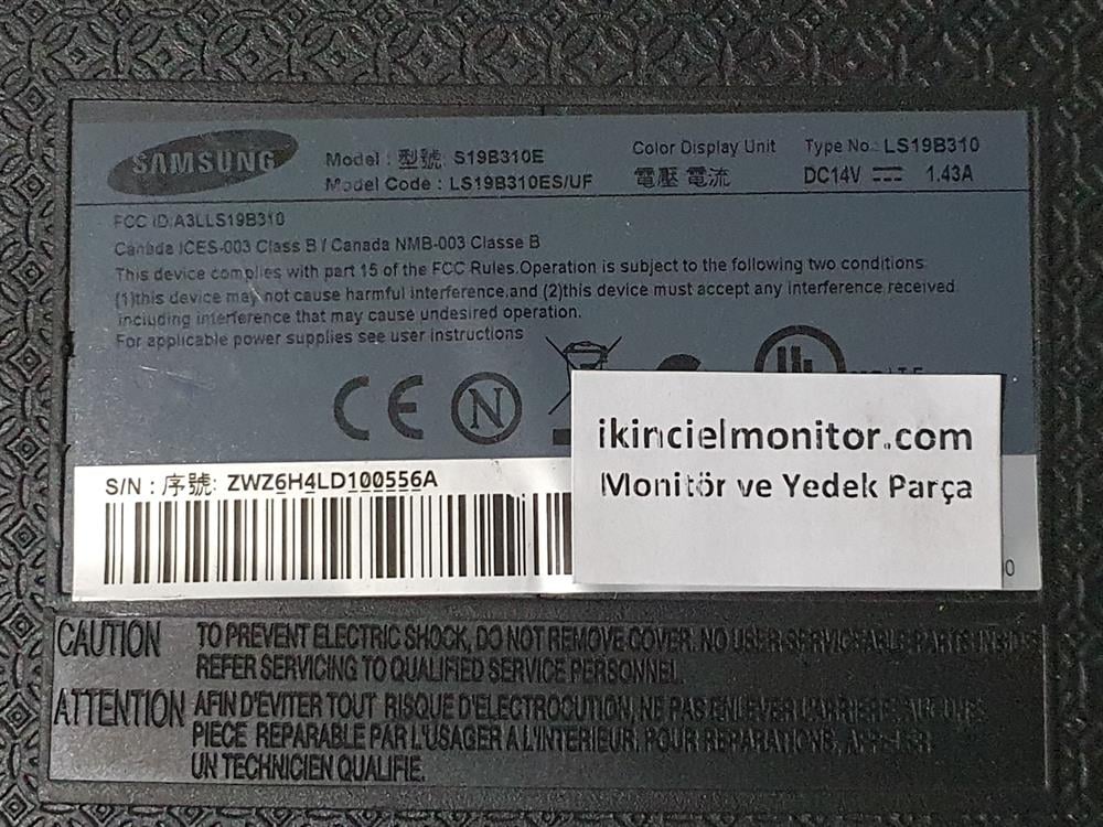 SAMSUNGSAMSUNG S19B310E Monitör Mainboard AnakartMonitör Yedek ParçaSAMSUNG S19B310E Monitörün Mainboard Anakartı