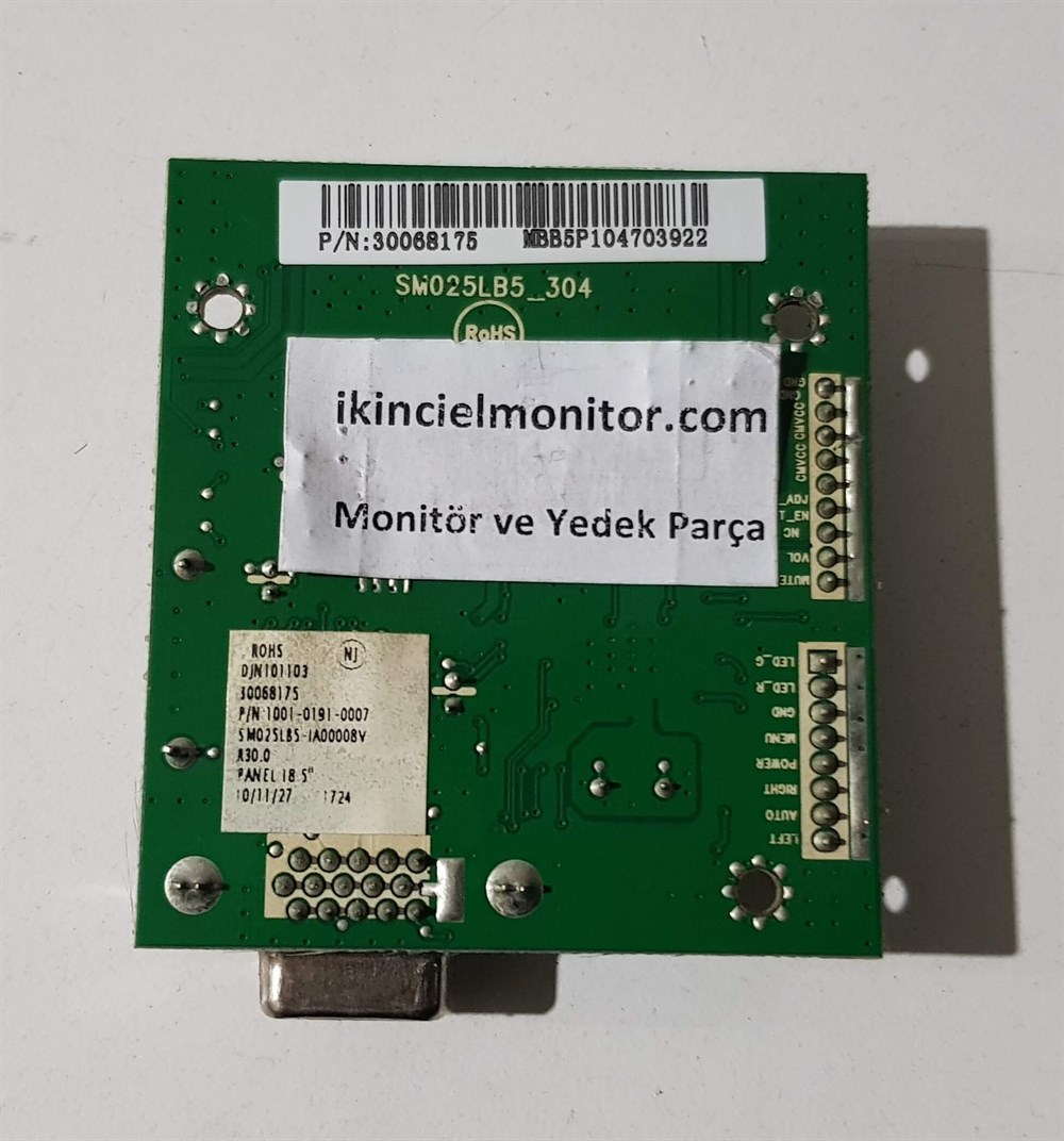VESTEL 18.5 inç VGA GÖRÜNTÜ KARTI GRAFİK KARTI VİDEO KARTI ANAKART SM025LB5_304