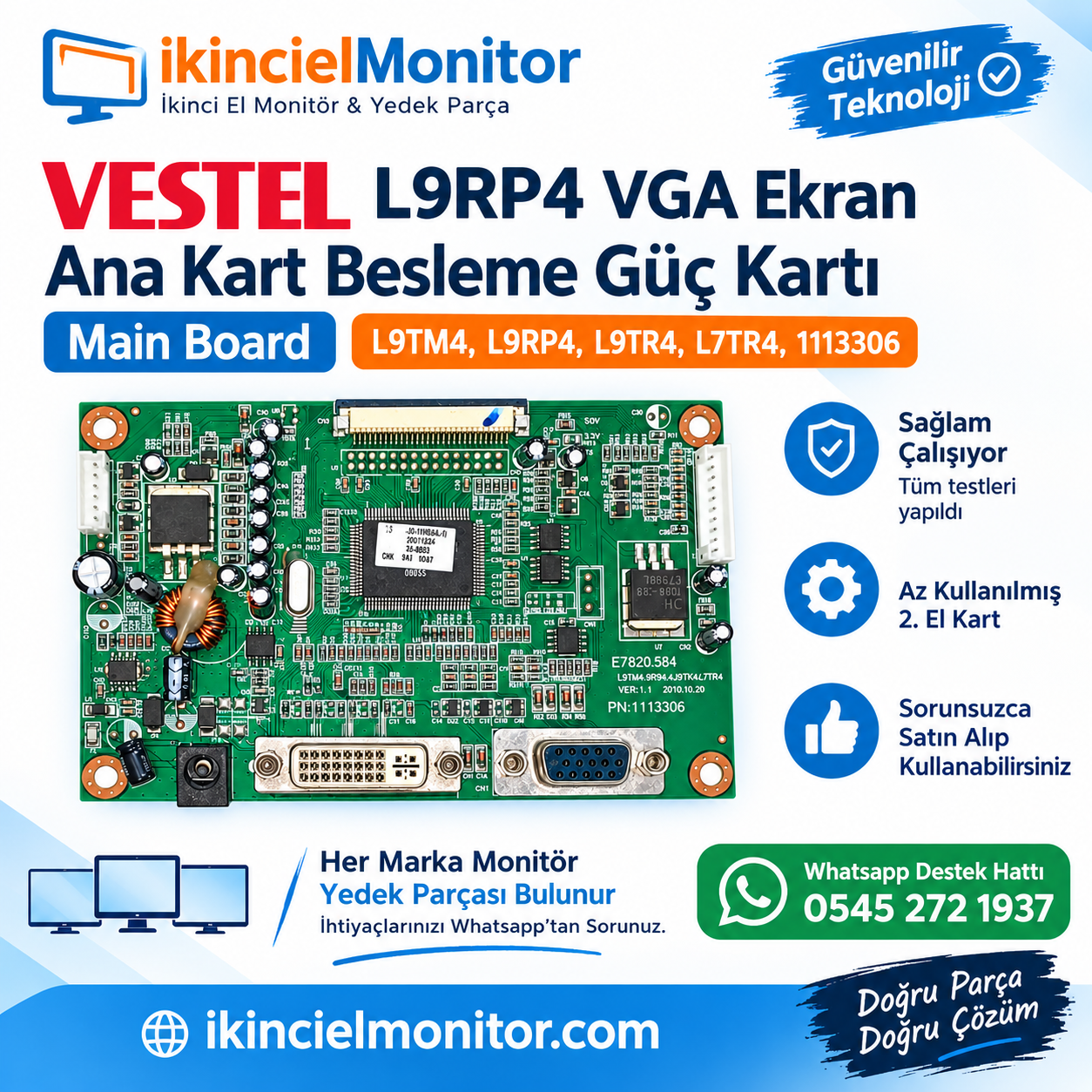 L9TM4 L9RP4 L9TR4 L7TR4 Vestel L9RP4 Monitör Anakart