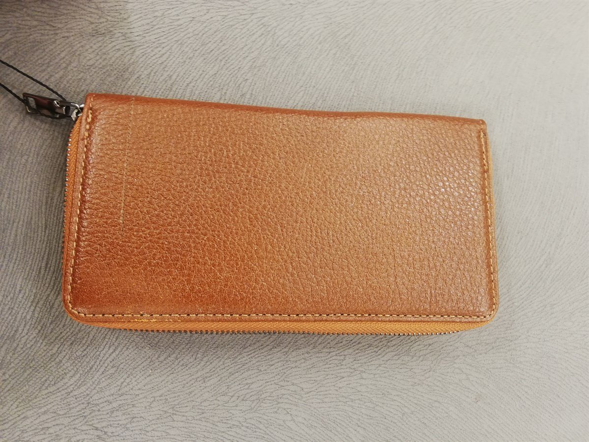 CÜZDAN DERİ UNISEX FERMUARLI TABA