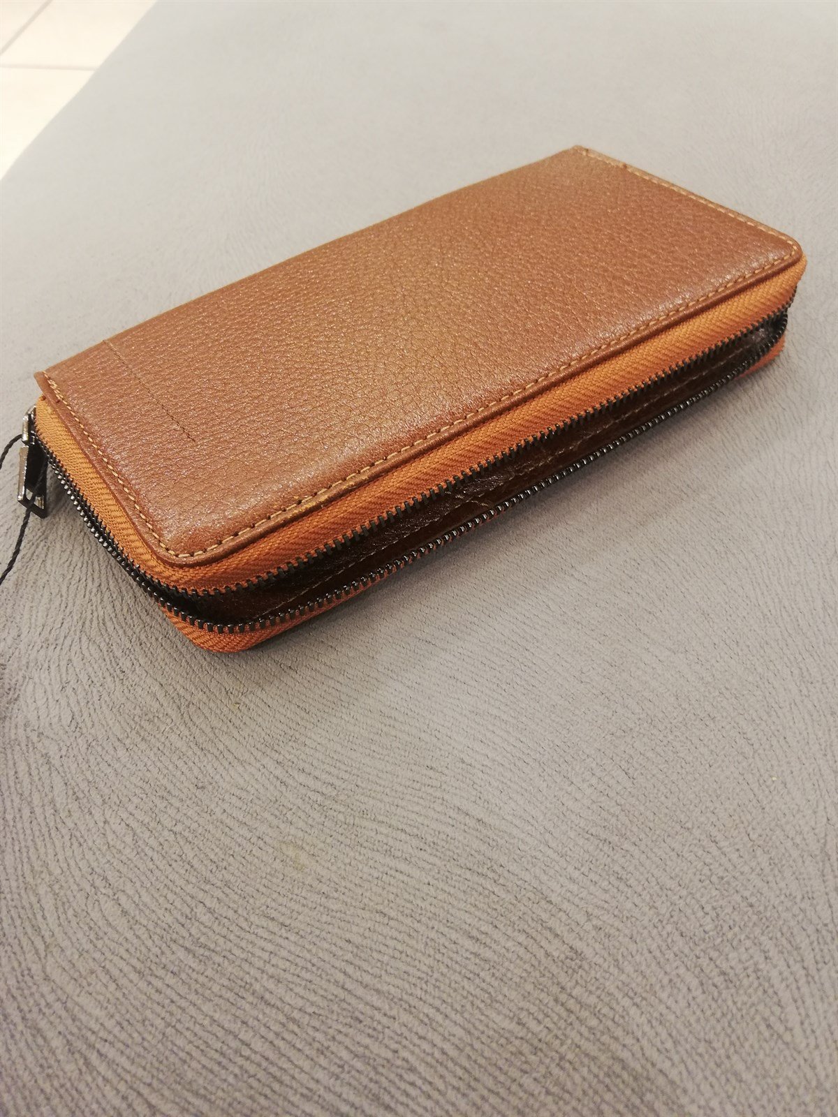 CÜZDAN DERİ UNISEX FERMUARLI TABA