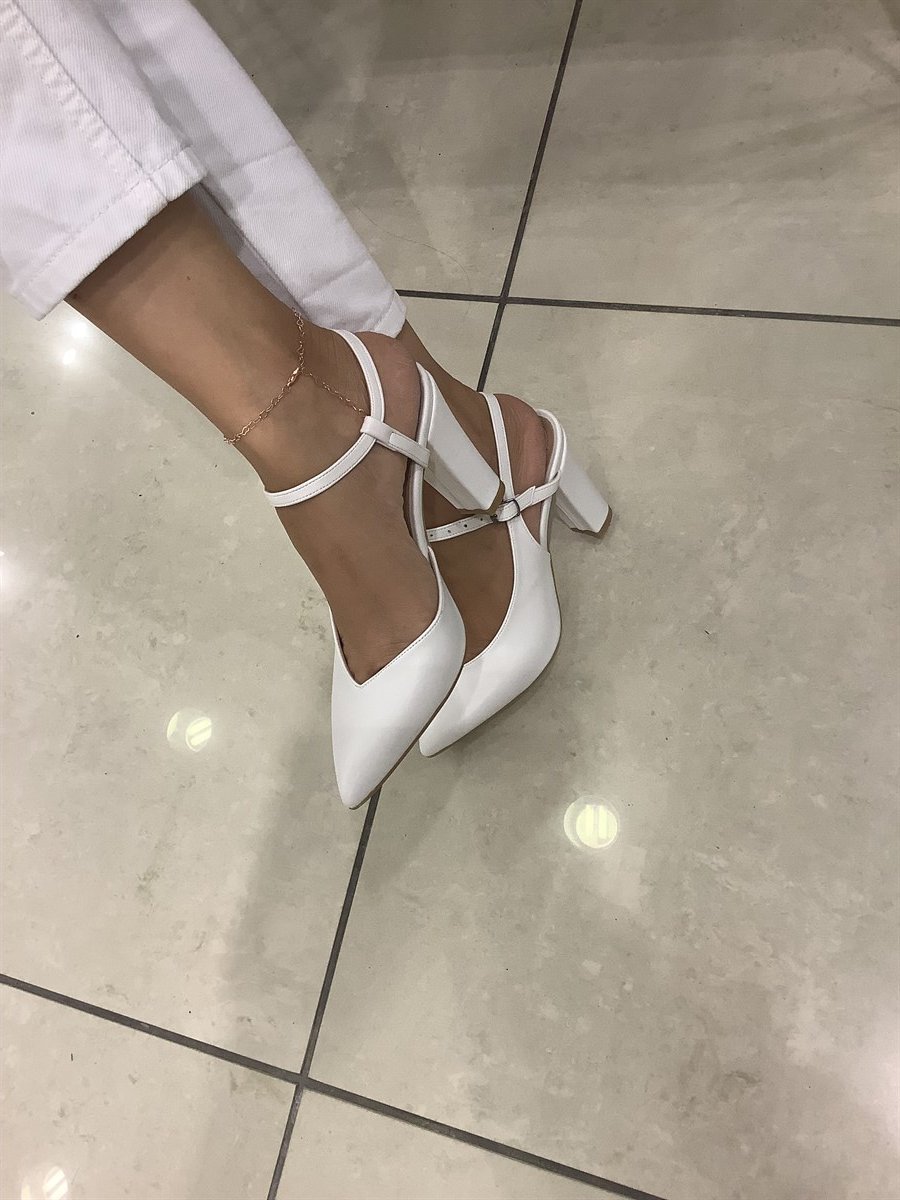 STİLETTO CİLT ARKASI AÇIK BEYAZ