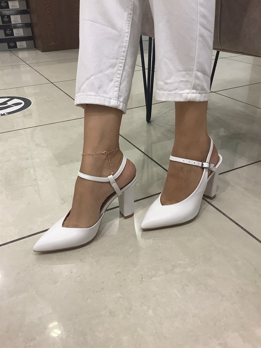 STİLETTO CİLT ARKASI AÇIK BEYAZ