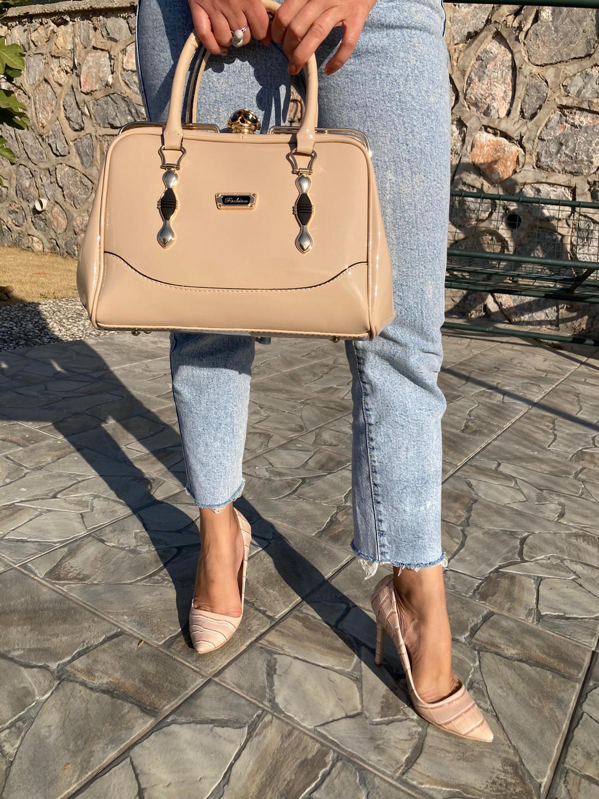 STİLETTO KROKO BEJ