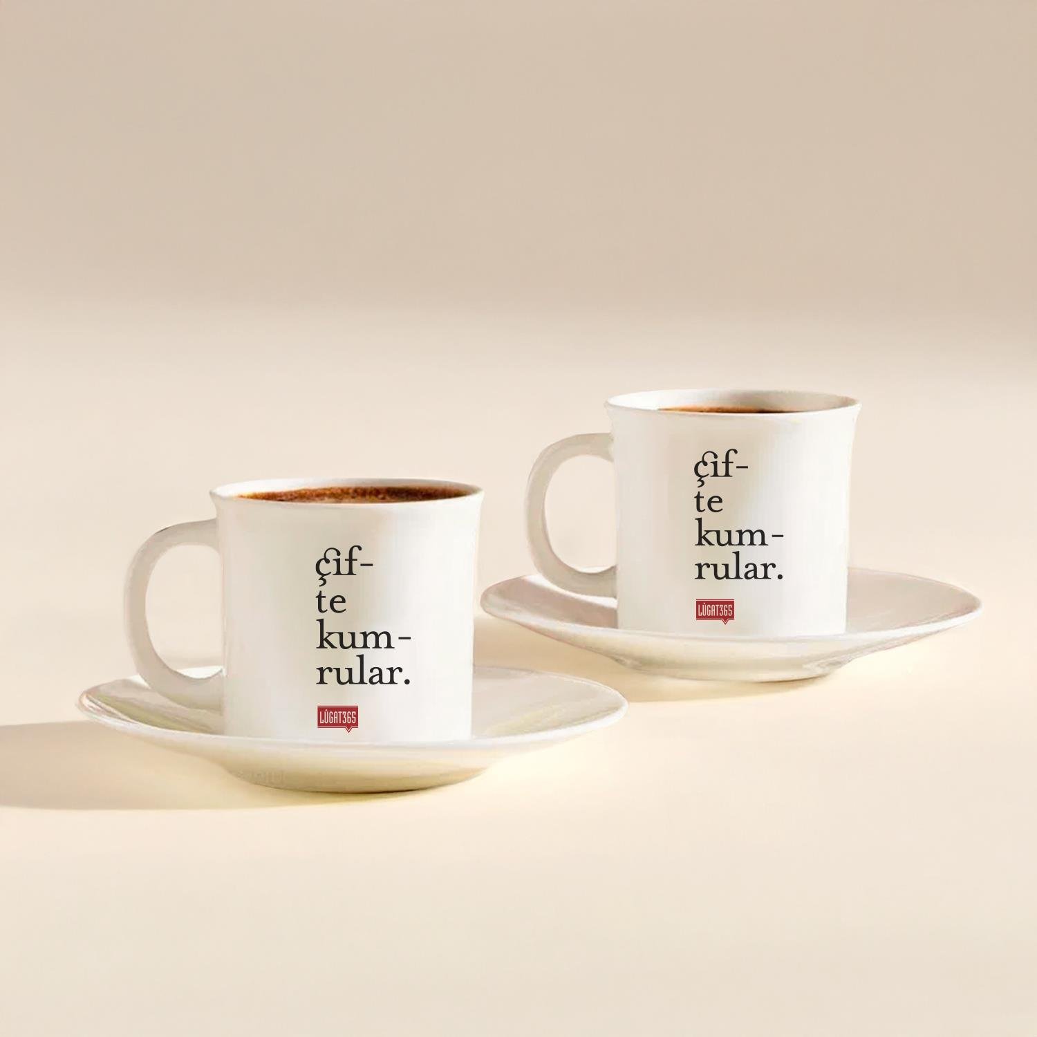 Lûgat365Çifte Kumrular Porselen Türk Kahvesi Seti 2'li