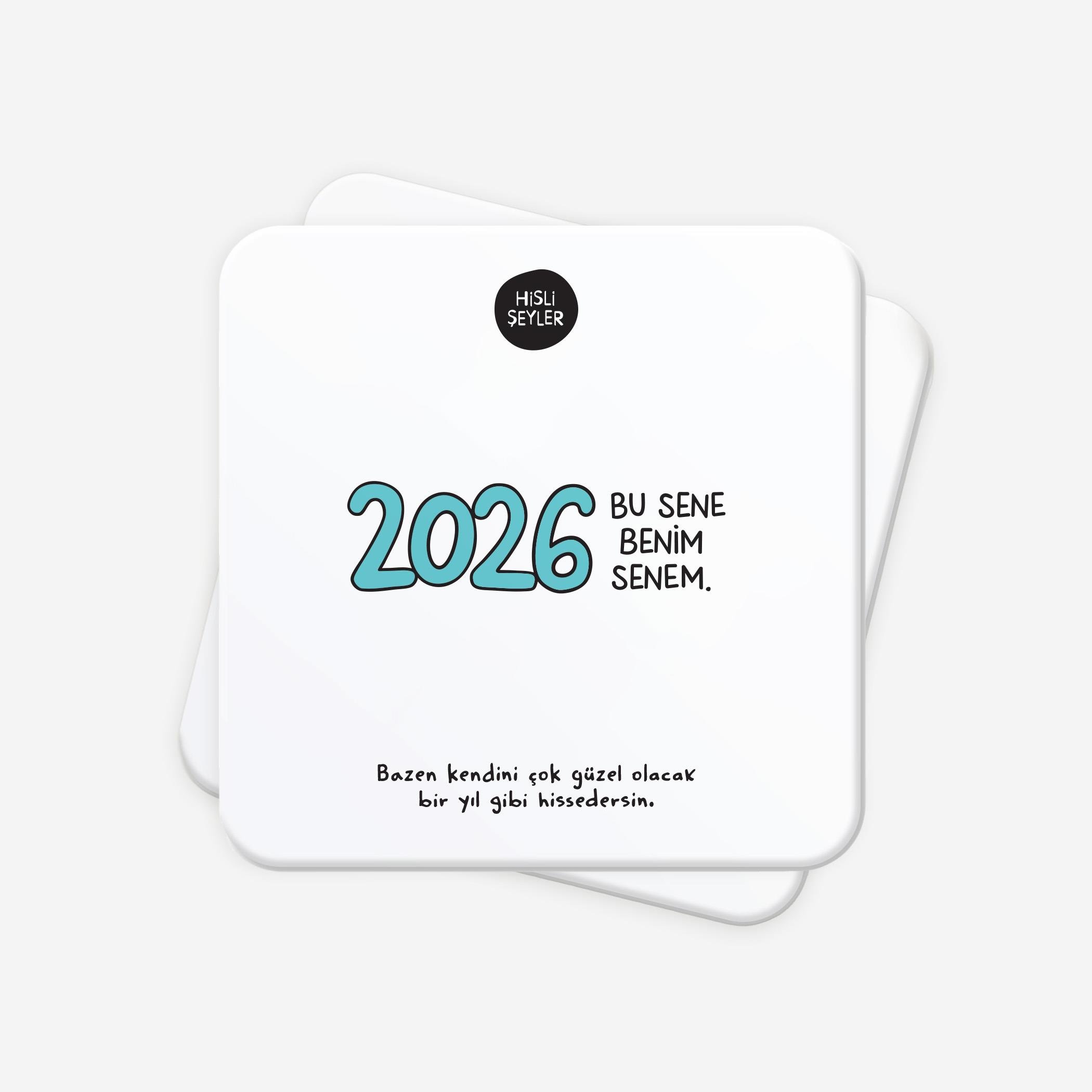 Hisli ŞeylerBu Sene Benim Senem 2'li Bardak Altlığı Seti