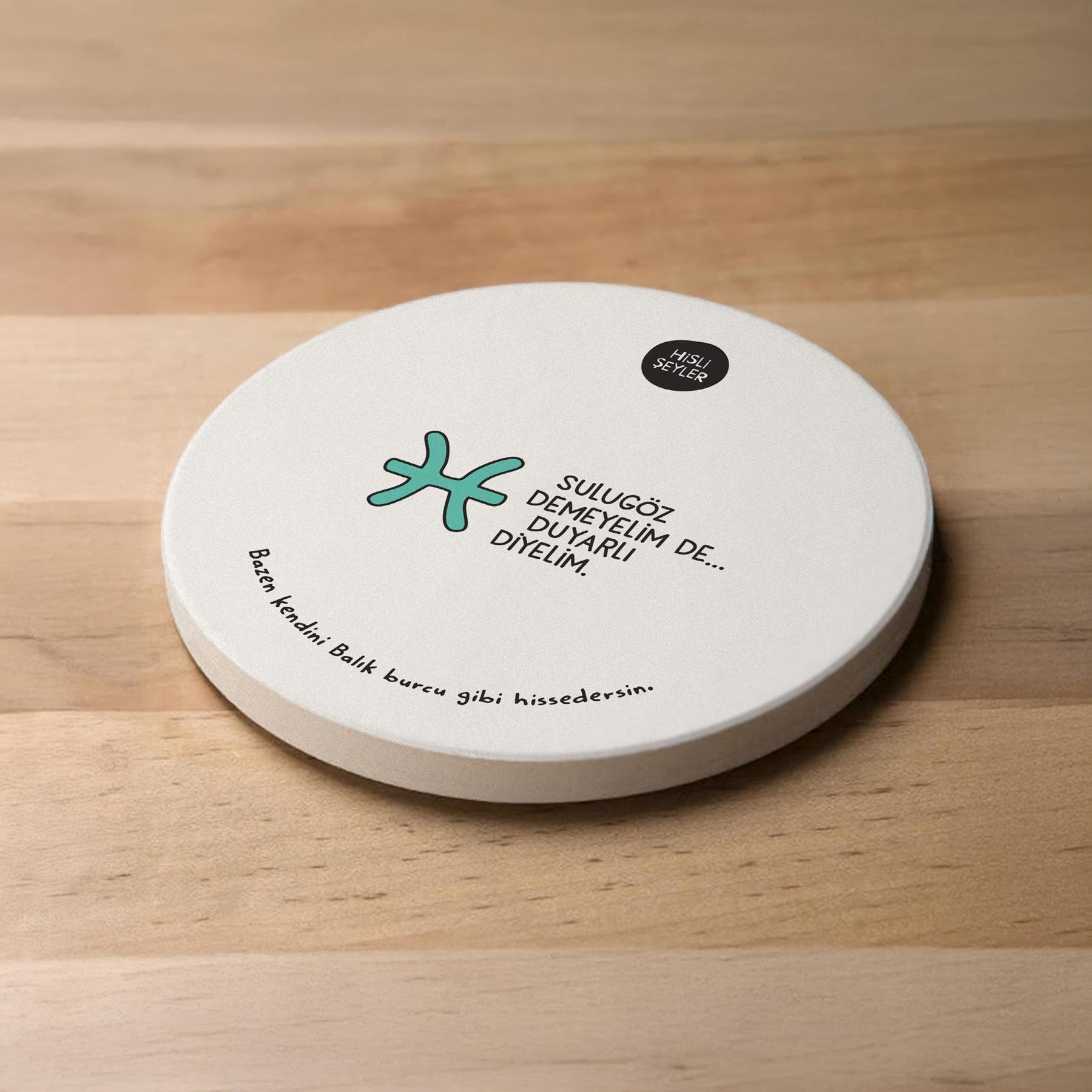Hisli ŞeylerHisli Şeyler Balık Burcu Taş Bardak Altlığı