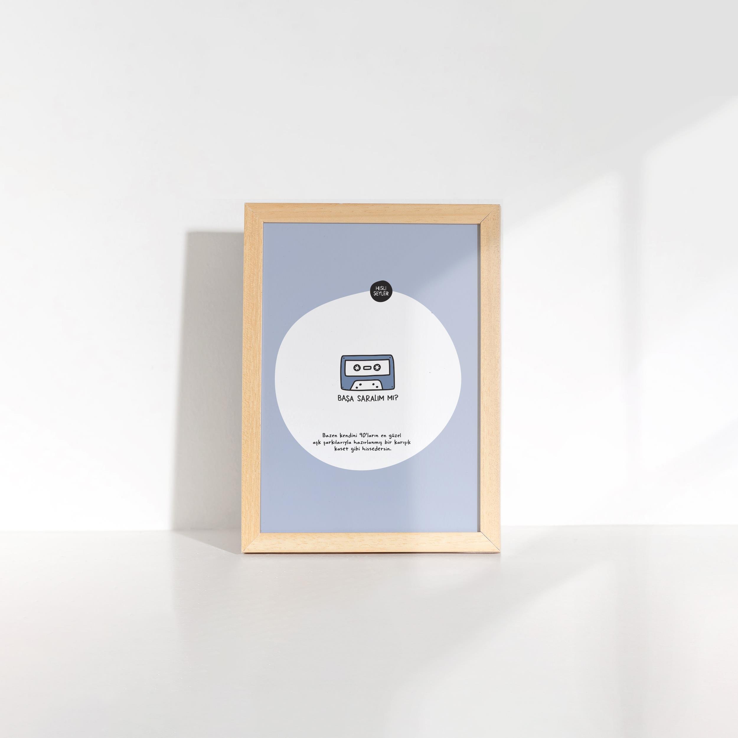 Hisli ŞeylerBaşa Saralım mı Çerçeveli Mini Poster