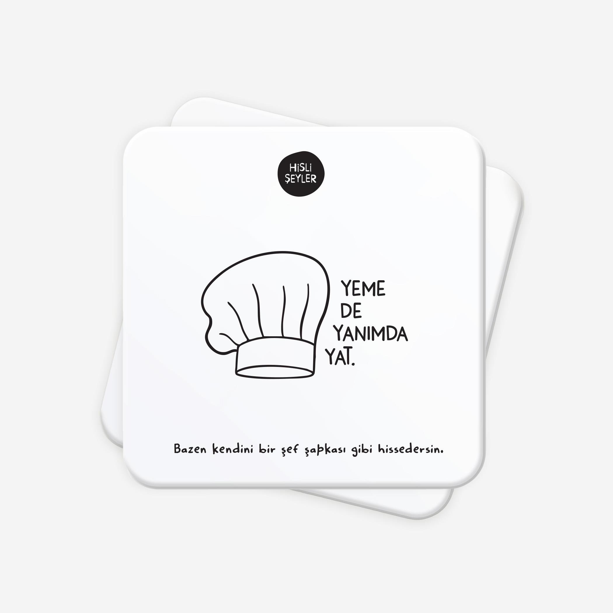 Hisli ŞeylerYeme de Yanımda Yat 2'li Bardak Altlığı Seti