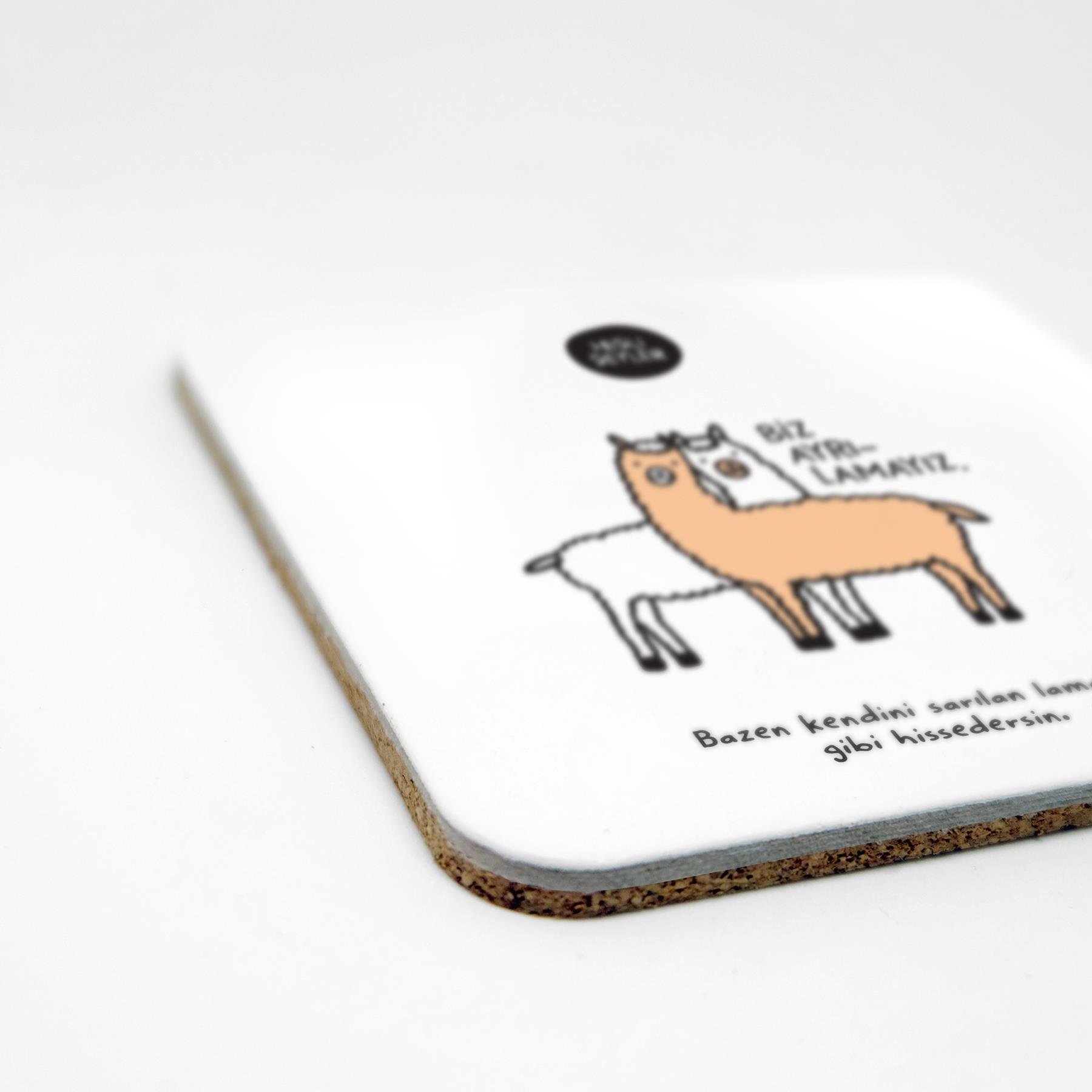 Hisli ŞeylerBiz Ayrılamayız 2'li Bardak Altlığı Seti